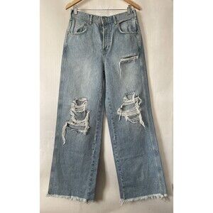 FREE PEOPLE x We The Free Ollie Wide Leg Distressed Jeans - Size 27 NWOT